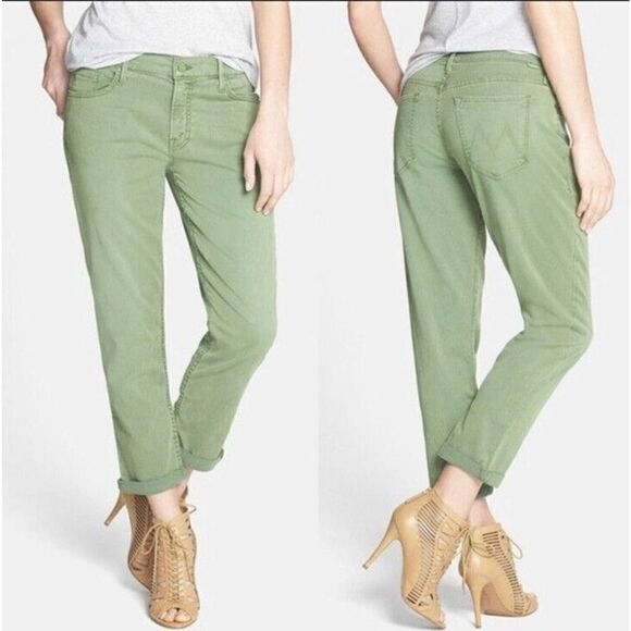 MOTHER The Dropout A walk in the park Poison Ivy Green Jeans Pants Women’s Sz 24 - Picture 1 of 12